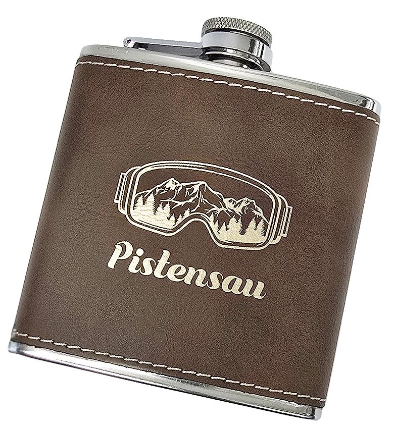 Flachmann, "Pistensau", Edelstahl, 6 oz