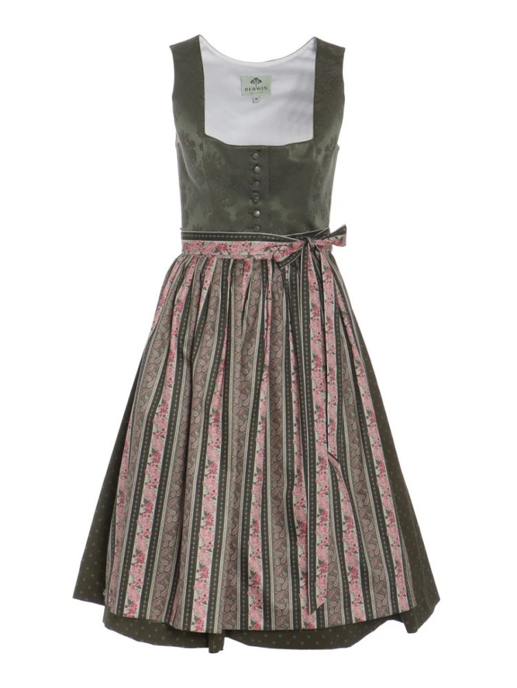 Dirndl, Jacqurad-Strecht, olivgrün