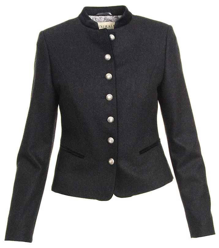 Kurzer Lodenblazer, Samt, black